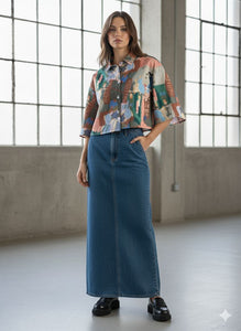 Walking on street crop shirt