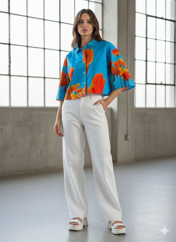 Day lily crop shirt