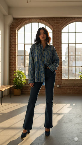 Grey blue ( oversized shirt)
