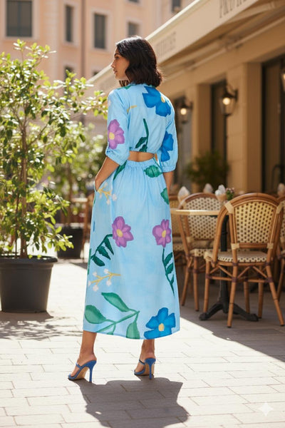 Florals in summer ( cut out maxi )