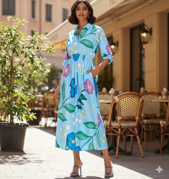 Florals in summer ( cut out maxi )