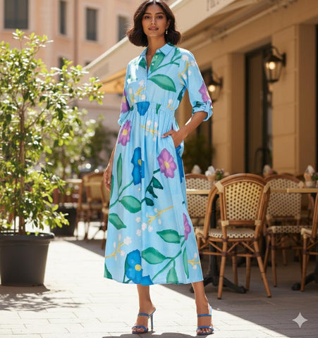 Florals in summer ( cut out maxi )