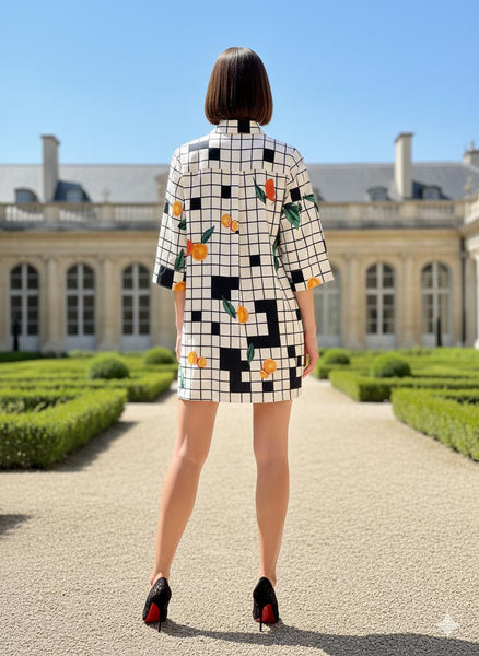 Q block orange 🍊 ( shirt dress )