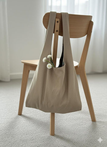 Creamy beige denim bag