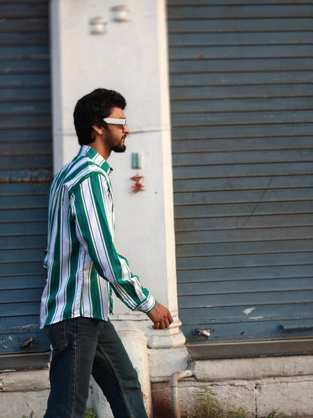 Green striped ( Men’s shirt )