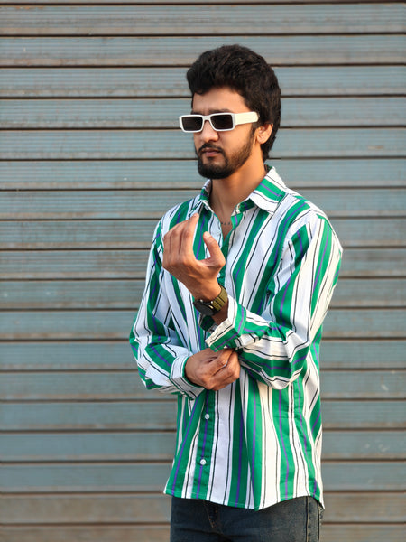 Green striped ( Men’s shirt )