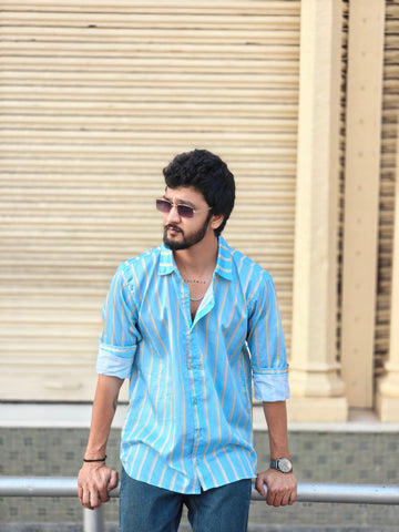 Blue striped (Men’s shirt )