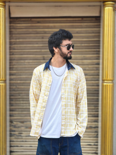 Yellow checkered (Men’s shirt )