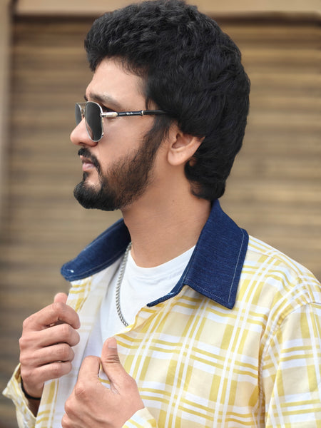 Yellow checkered (Men’s shirt )