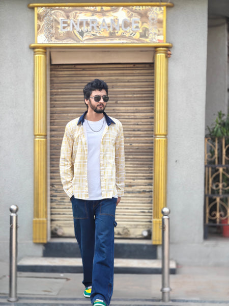 Yellow checkered (Men’s shirt )