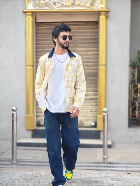 Yellow checkered (Men’s shirt )