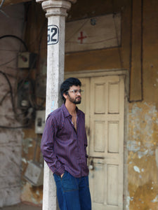 Red blue striped ( Men’s shirt )