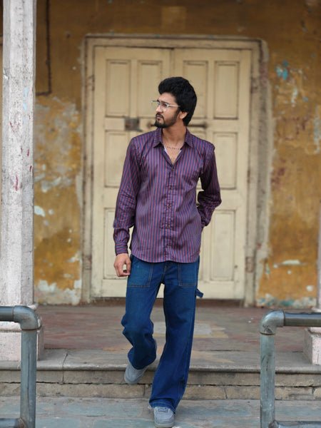 Red blue striped ( Men’s shirt )