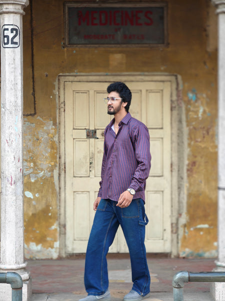 Red blue striped ( Men’s shirt )