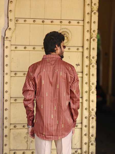 Brown striped ( Men’s shirt )