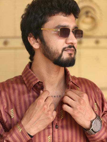 Brown striped ( Men’s shirt )