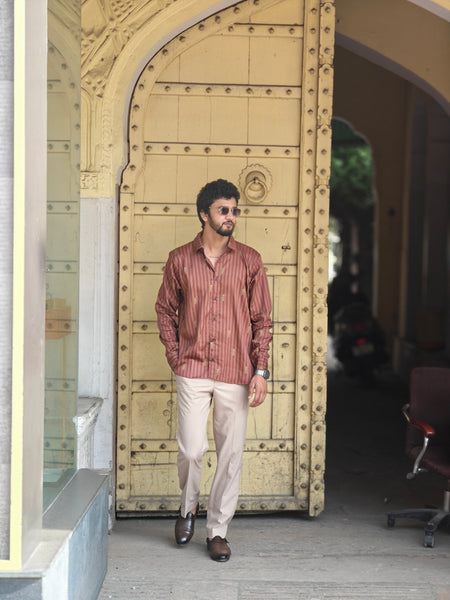 Brown striped ( Men’s shirt )