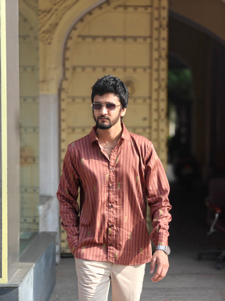 Brown striped ( Men’s shirt )