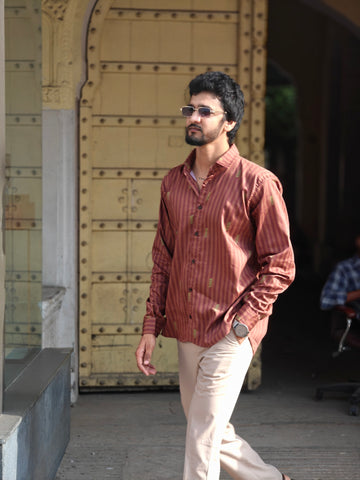 Brown striped ( Men’s shirt )
