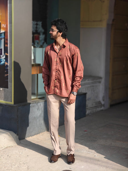 Brown striped ( Men’s shirt )