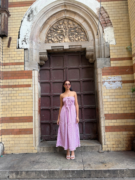Pink striped bow ( maxi )