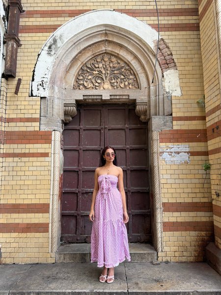 Pink striped bow ( maxi )