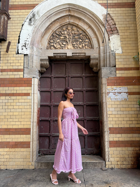 Pink striped bow ( maxi )