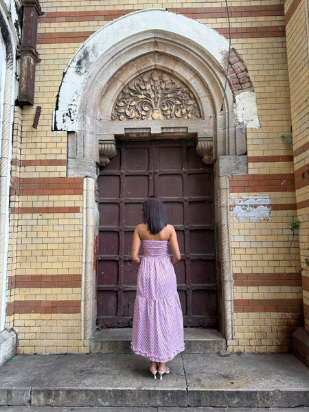 Pink striped bow ( maxi )
