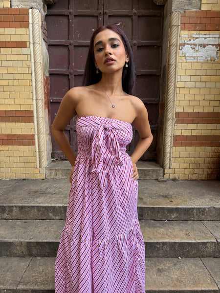 Pink striped bow ( maxi )