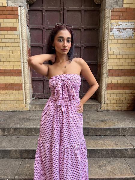 Pink striped bow ( maxi )