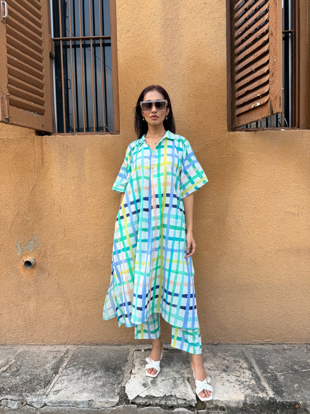 Multicolour Checkered Kurta set