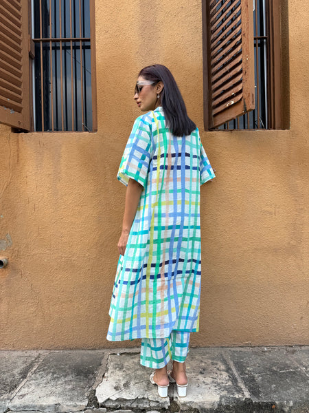Multicolour Checkered Kurta set