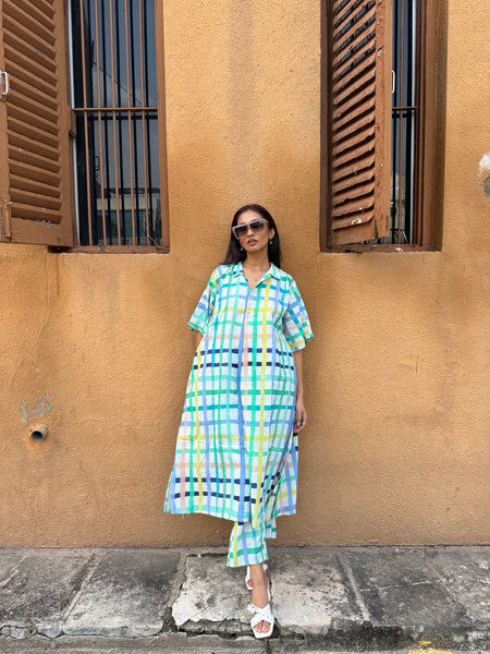 Multicolour Checkered Kurta set