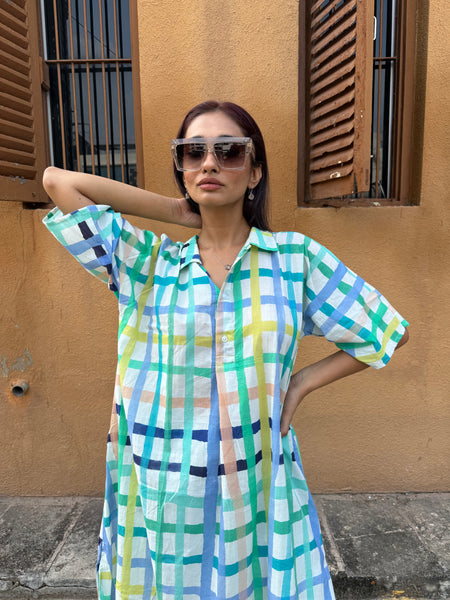 Multicolour Checkered Kurta set