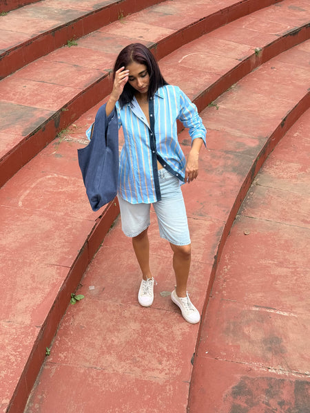 Blue striped shirt