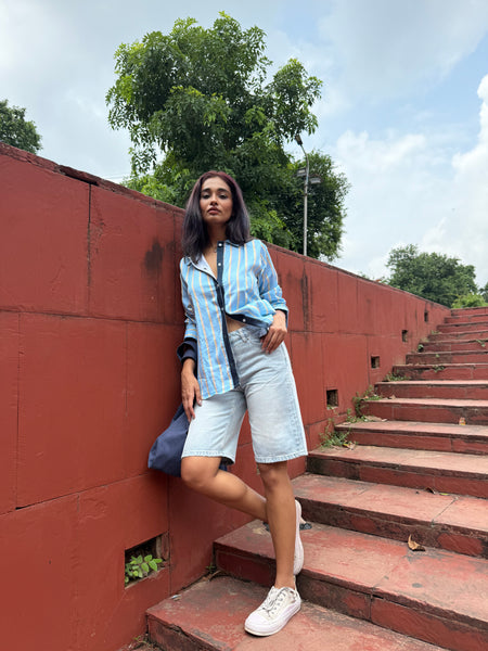 Blue striped shirt