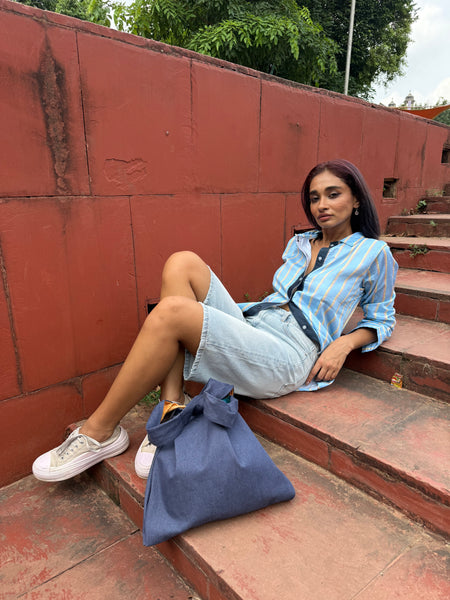 Blue striped shirt
