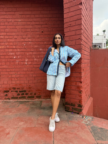 Blue striped shirt