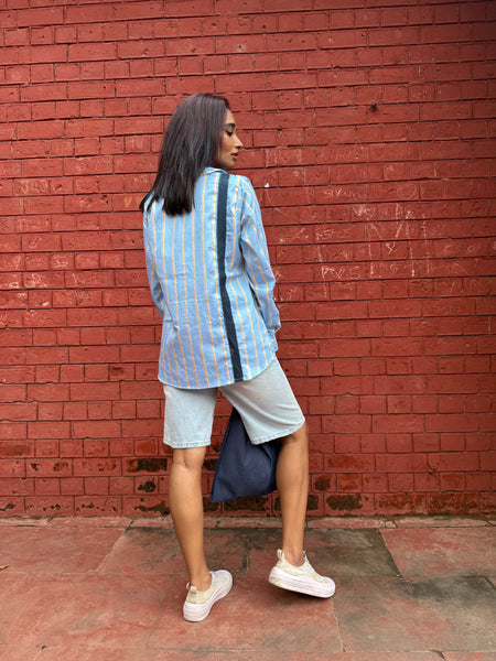 Blue striped shirt