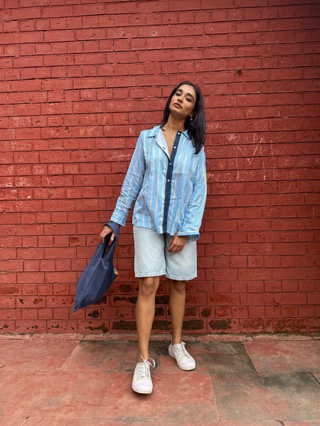 Blue striped shirt