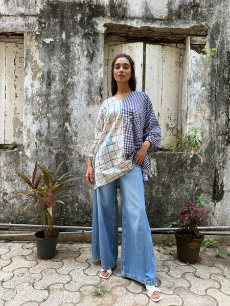 Checkered short kurta
