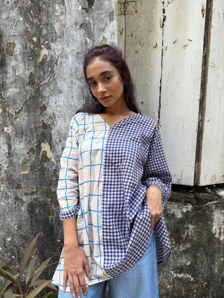 Checkered short kurta