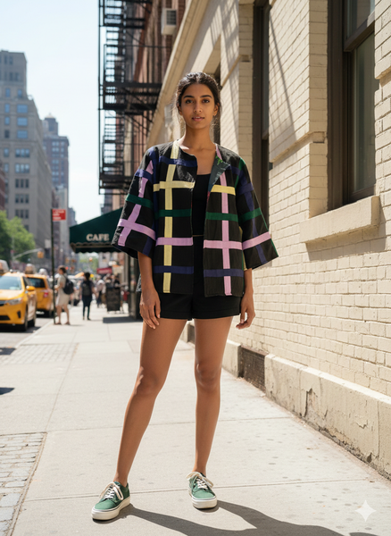 Black checkered jacket