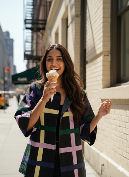 Black checkered jacket