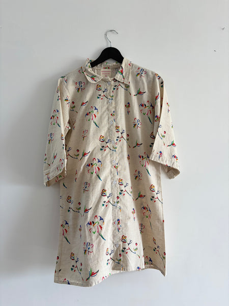 Half - floral  (shirt dress )