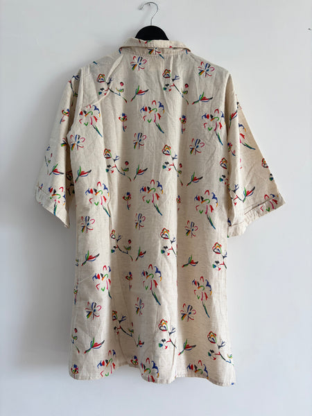 Half - floral  (shirt dress )