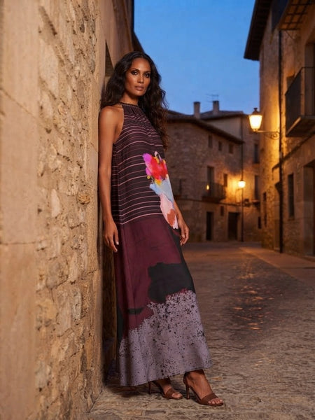 Boy & bouquet ( halterneck long dress )