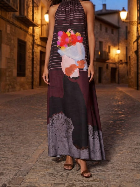 Boy & bouquet ( halterneck long dress )