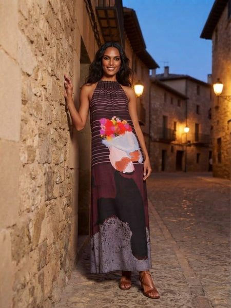Boy & bouquet ( halterneck long dress )