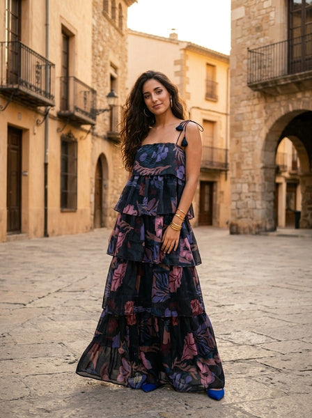 Painted garden ( frill long  dress )